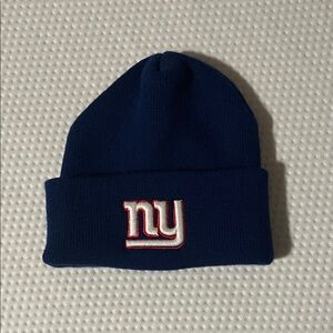 NY Giants Blue Knit Beanie with Logo
